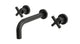 Flatiron Two Handle Wall Mount 7.5" Lavatory Faucet with Linear Cross Handles in Oil Rubbed Bronze