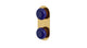 Foundry Two Handle Wall Mount Shower Trim with Pebble Ceramic Knob Handles in French Brass