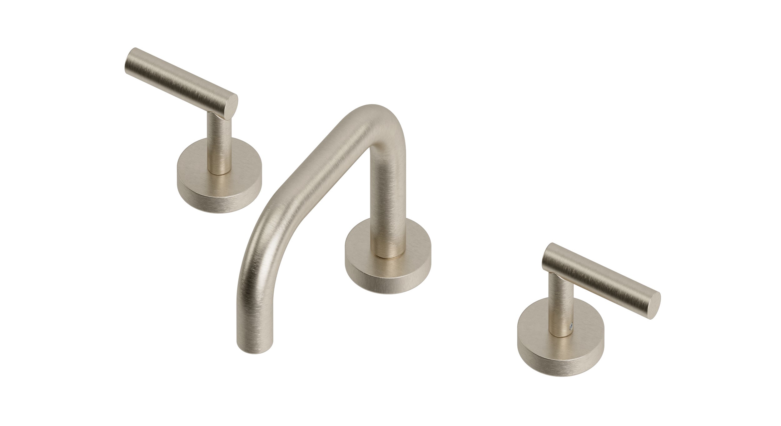 Contour Two Handle Deck Mount Squaretop Lavatory Faucet with Soft Lever Handles