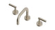 Contour Two Handle Deck Mount Squaretop Lavatory Faucet with Soft Lever Handles in Satin Nickel