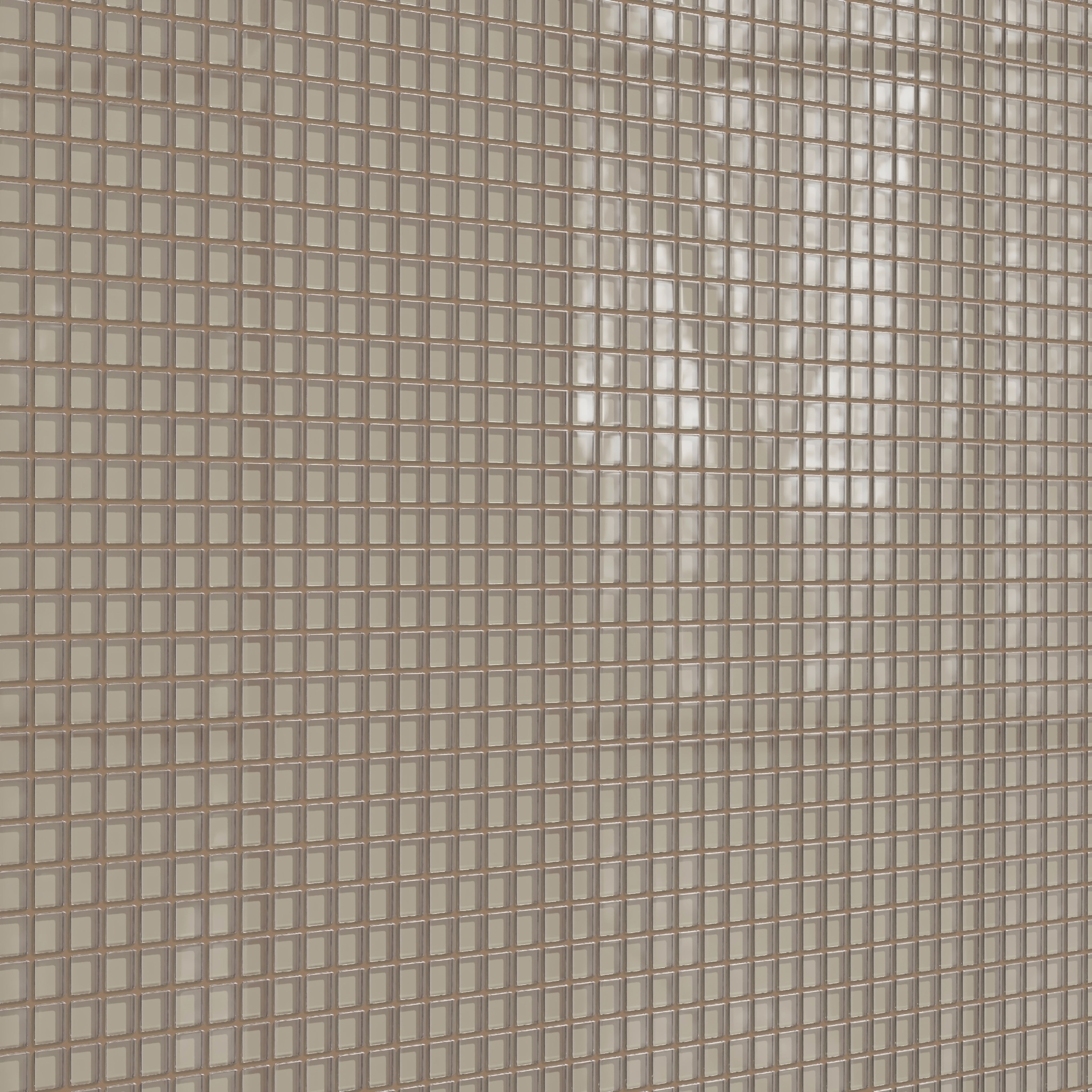 1x1 Straight Set Sheeted Glass Mosaic Tile in Quail Gloss