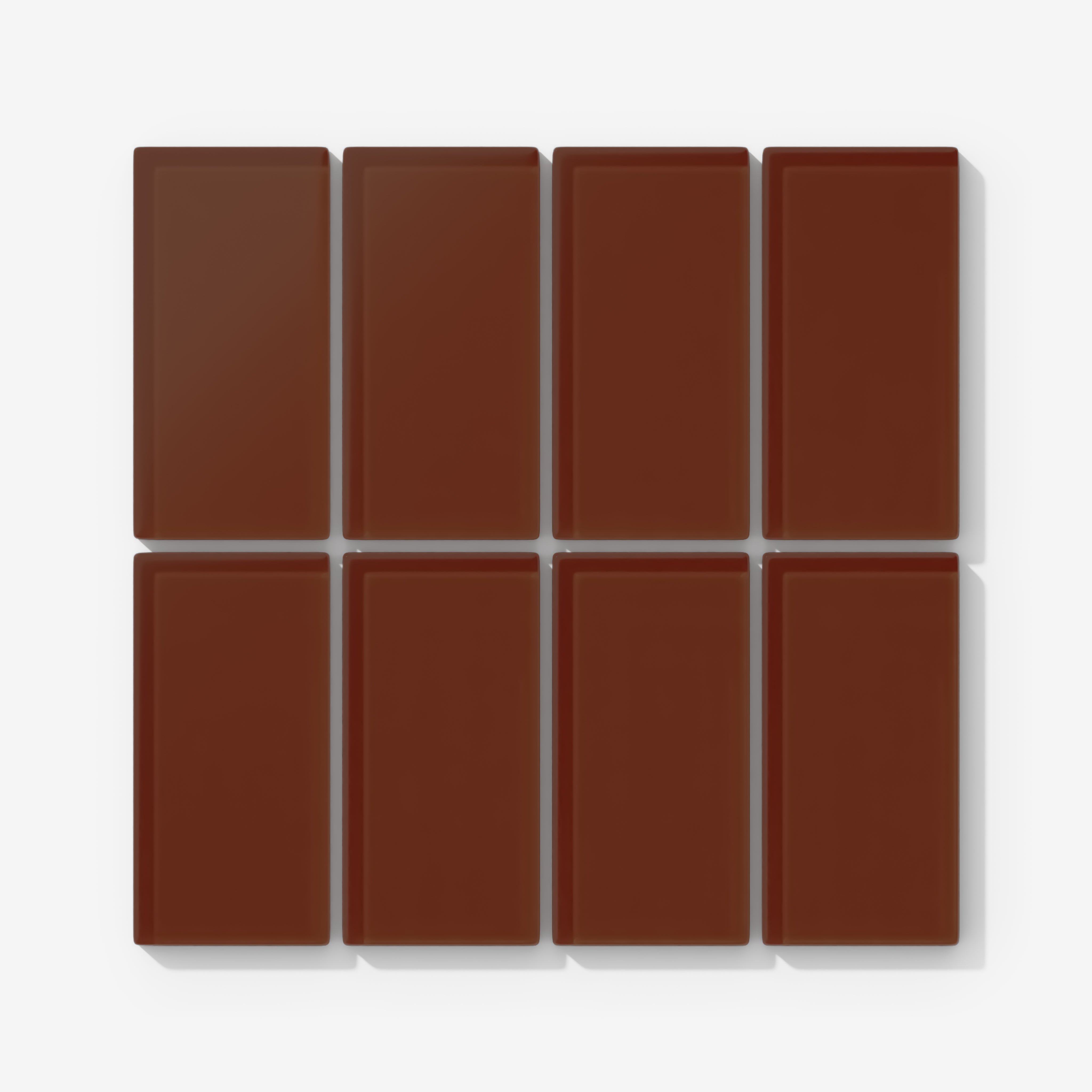 2x4 Straight Set Sheeted Glass Mosaic Tile in Pheasant Matte