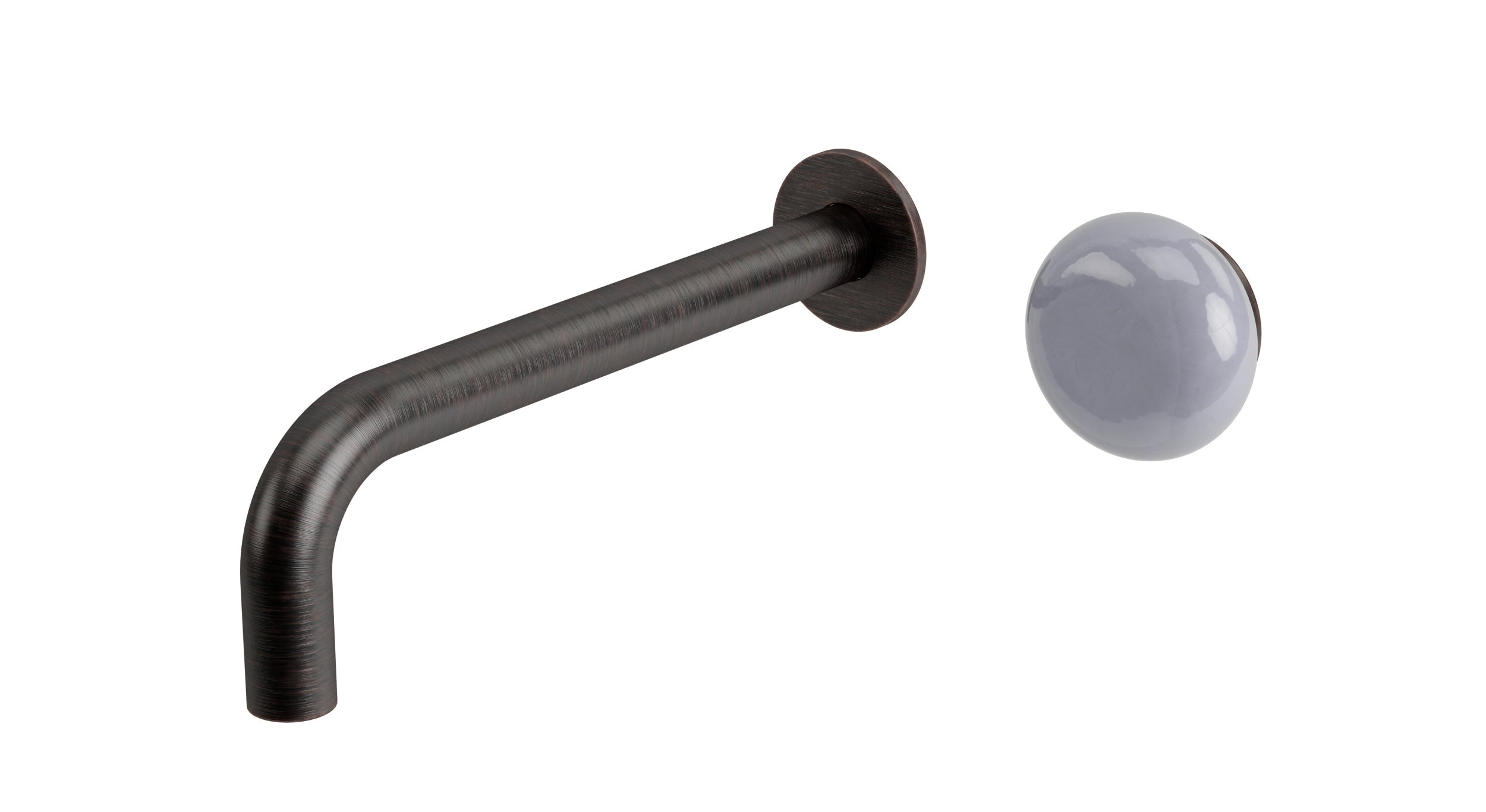 Foundry One Handle Wall Mount 7.5" Lavatory Faucet with Pebble Ceramic Knob Handle in Antique Bronze