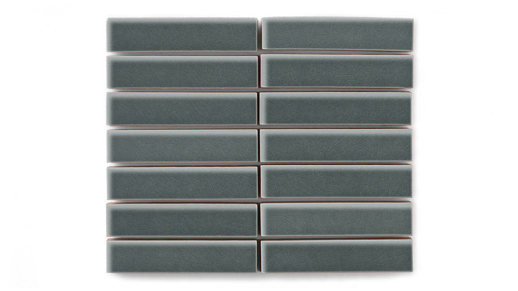 1x4 Straight Set Sheeted Original Ceramic Mosaic Tile in Evergreen Glo