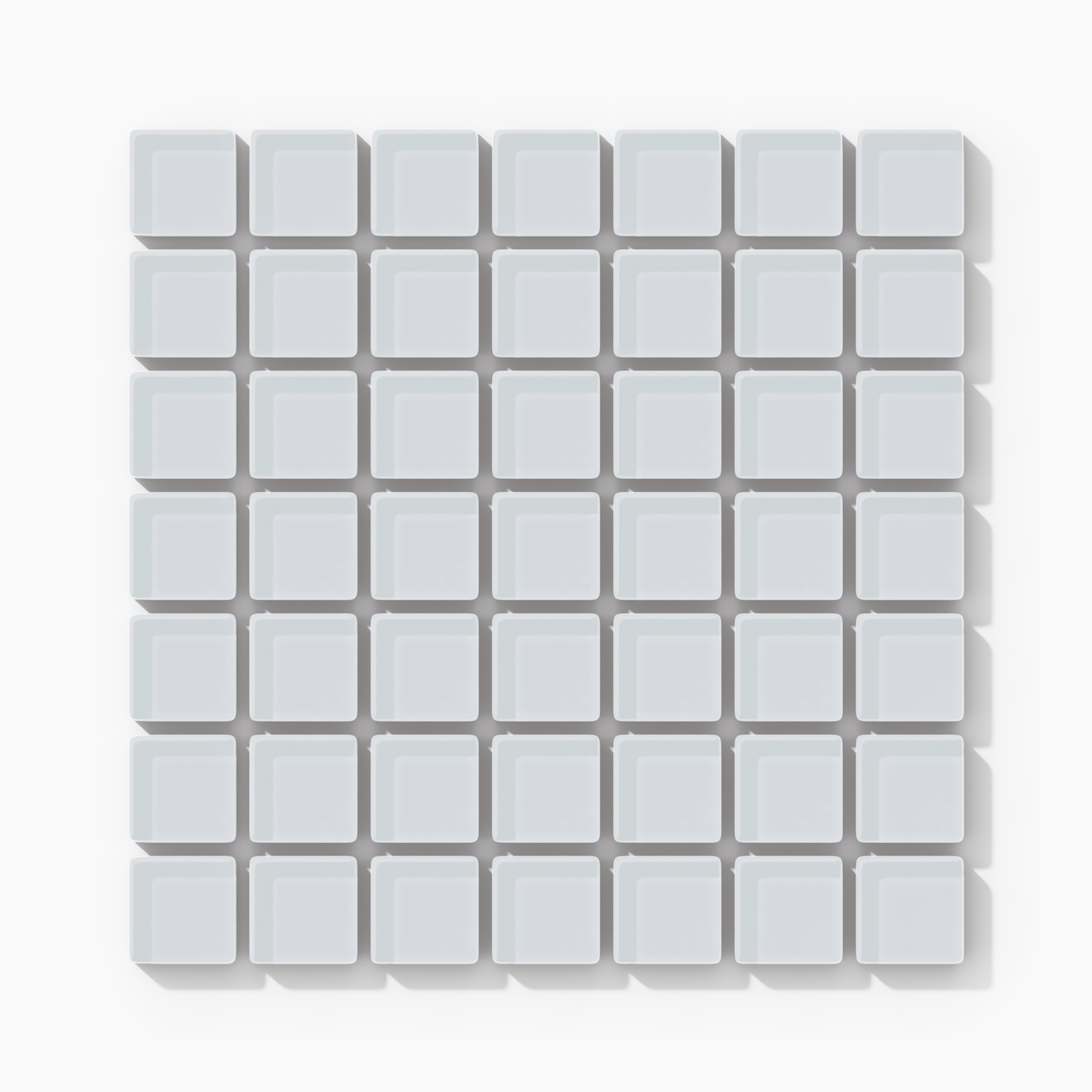 1x1 Straight Set Sheeted Glass Mosaic Tile in Snowy Owl Gloss
