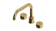 Foundry Two Handle Deck Mount Squaretop Bath Trim with Barrel Knob Handles in Polished Brass
