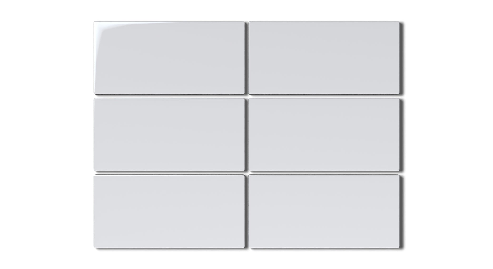 3x6 Natural Press Ceramic Tile in Tin Oxide Gloss