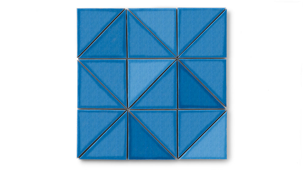4" Triangle Original Ceramic Tile in Aegean Sea Gloss