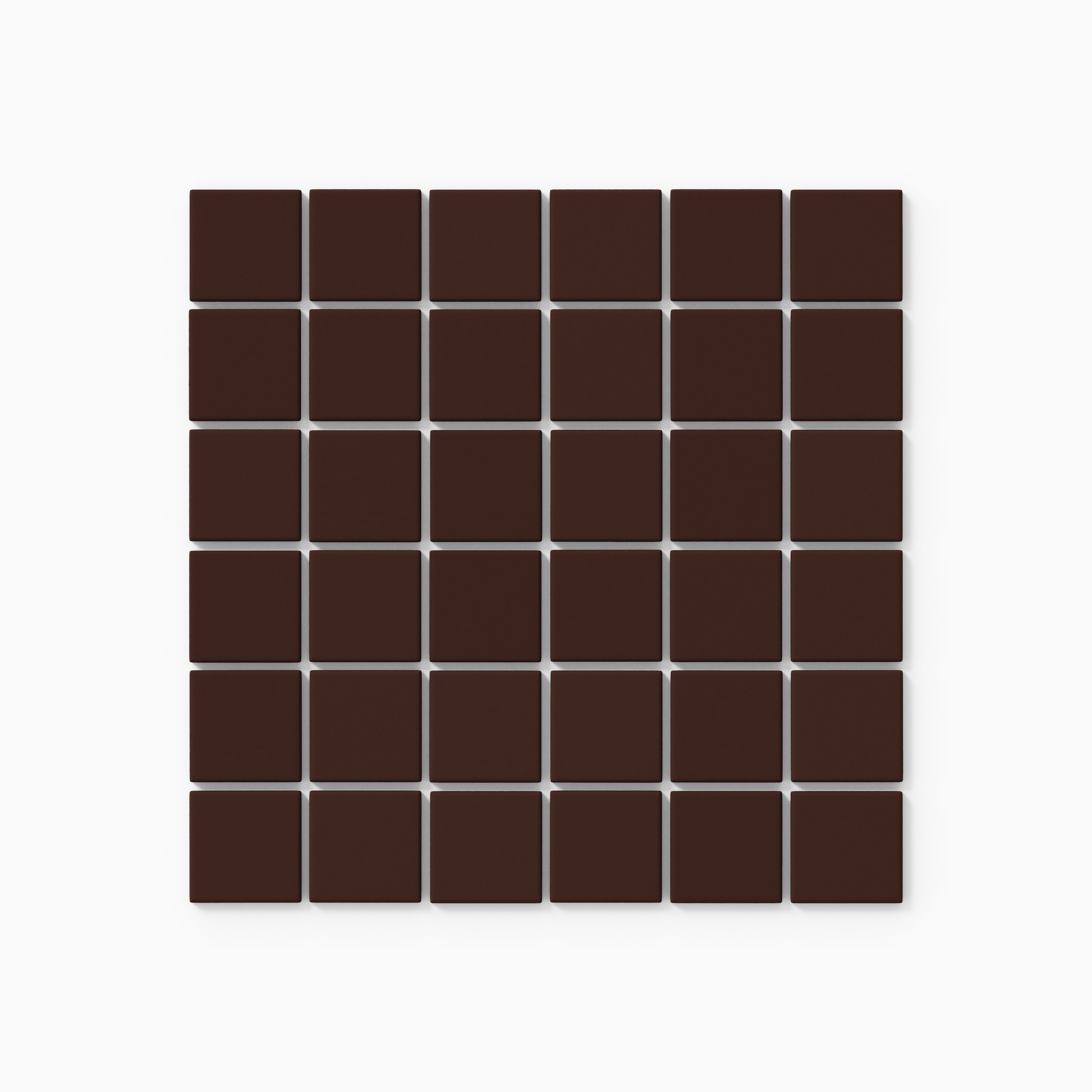 2x2 Straight Set Sheeted Original Ceramic Mosaic Tile in Garnet Matte