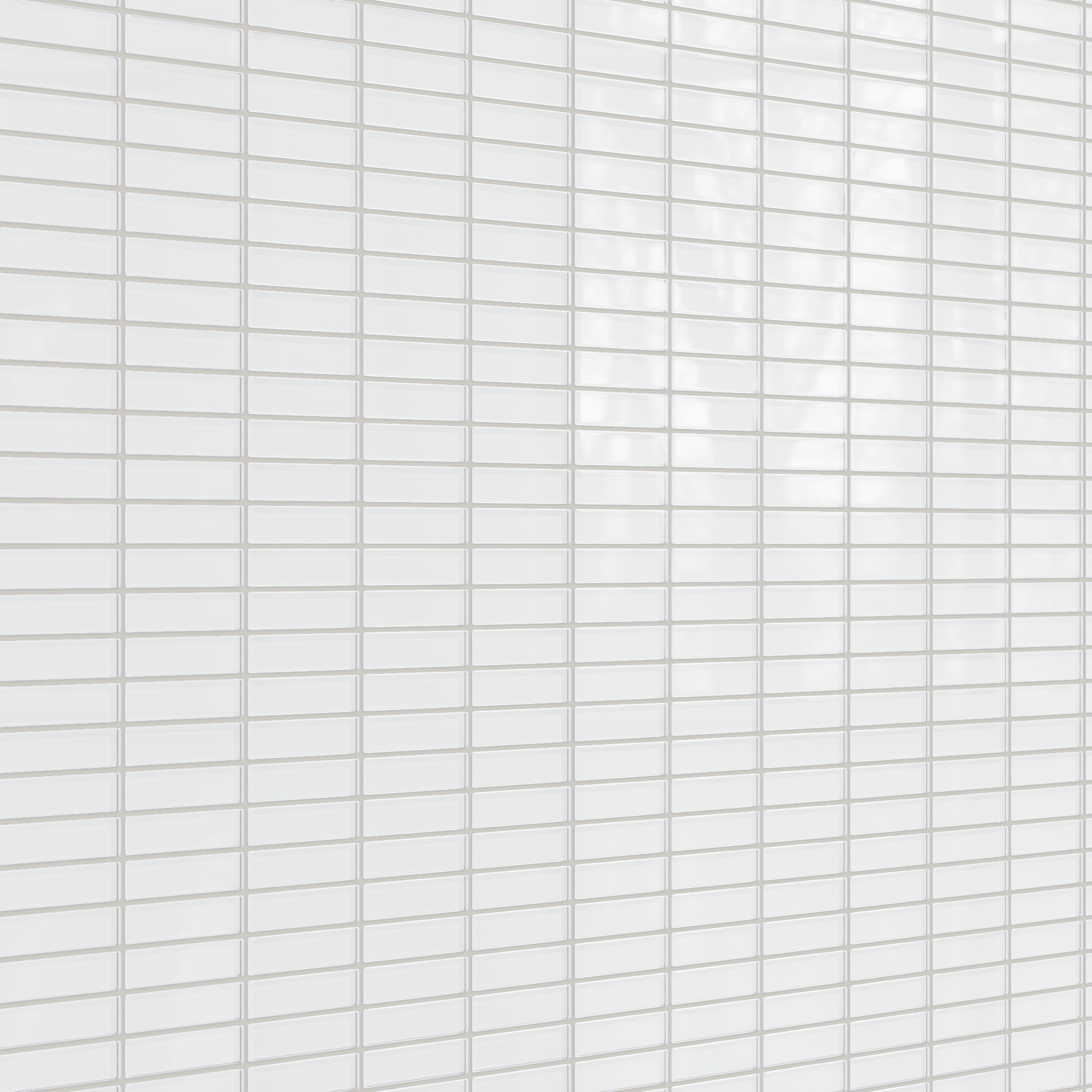 1x4 Straight Set Sheeted Glass Mosaic Tile in Egret Gloss