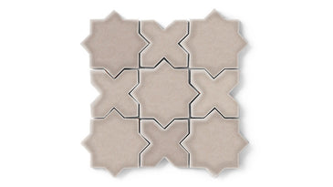 Mini Star & Cross Original Ceramic Tile in Cardamom Gloss