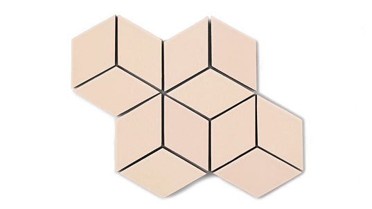 Small Diamond Sheeted - Escher Original Ceramic Mosaic Tile in Tumbleweed Matte