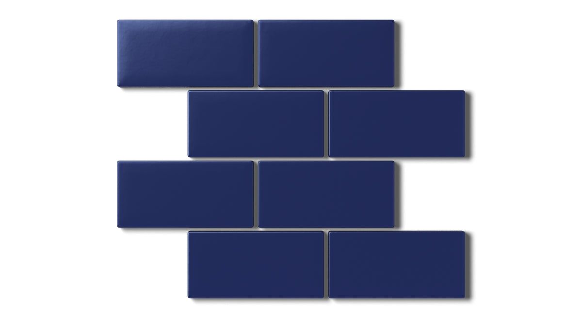Half Offset Pattern Ultramarine 2x4 Half Offset Sheeted Matte Natural Press Ceramic Tile