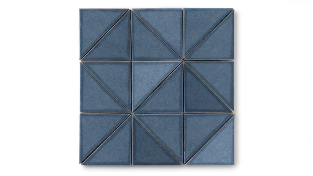 4" Triangle Original Ceramic Tile in Slate Blue Gloss