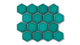 2" Hexagon Sheeted Original Ceramic Mosaic Tile in Bora Bora Gloss