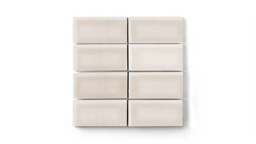 2x4 Straight Set Sheeted Original Ceramic Mosaic Tile in Sand Dune Gloss