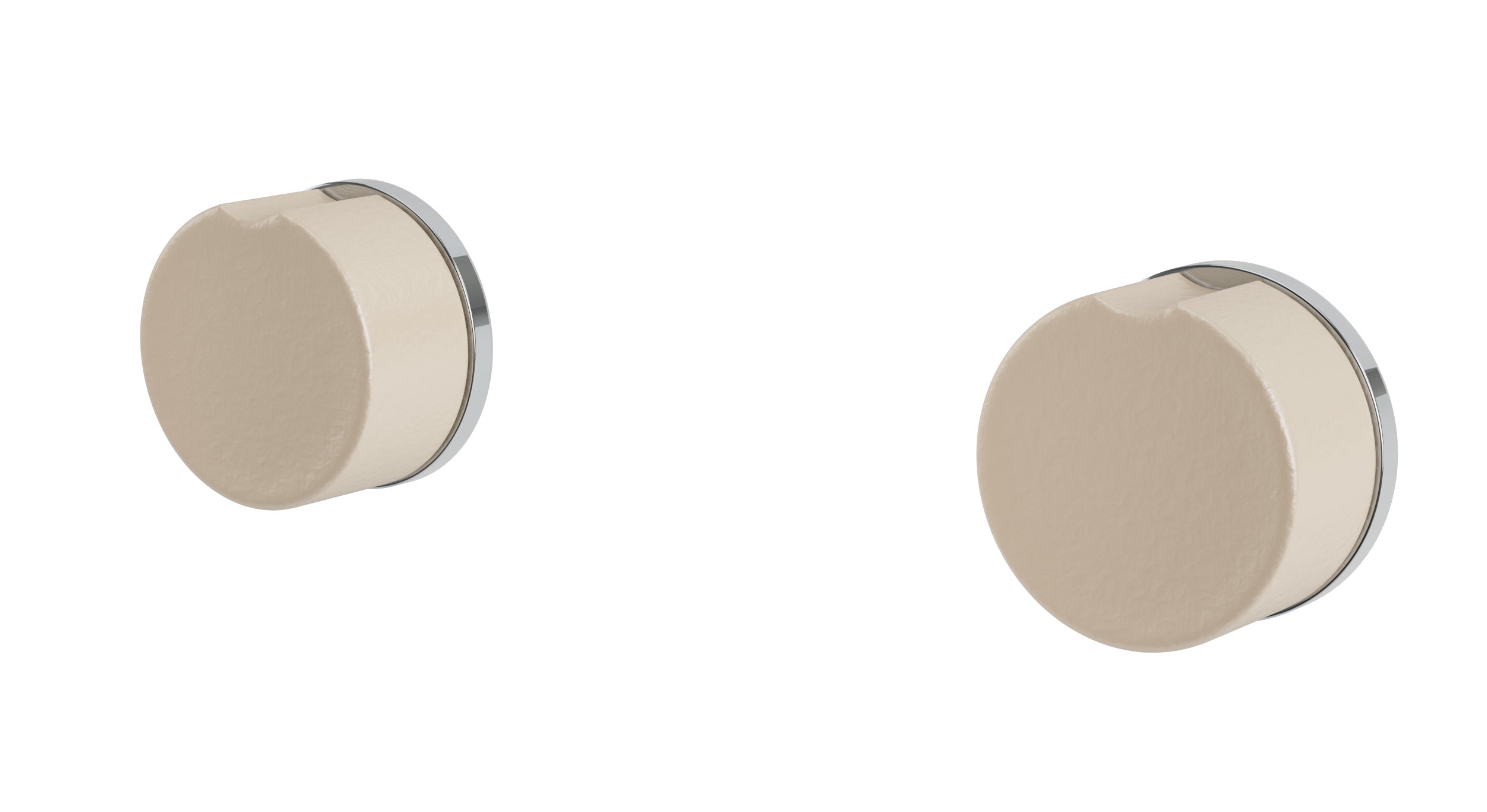 Foundry Two Handle Wall Mount Bath Trim with Groove Ceramic Knob Handles in Polished Chrome