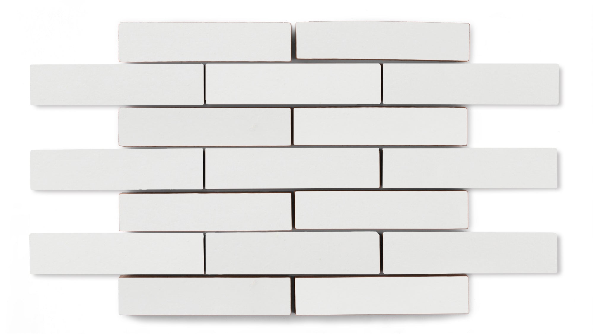 1x4 Half Offset Sheeted Original Ceramic Mosaic Tile in Frost Matte