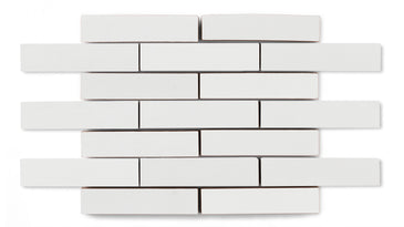 1x4 Half Offset Sheeted Original Ceramic Mosaic Tile in Frost Matte