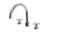 Contour Two Handle Deck Mount Gooseneck Bath Trim with Soft Cross Handles in Polished Chrome