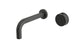 Foundry One Handle Wall Mount 7.5" Lavatory Faucet with Barrel Knob Handle in Blackened Nickel