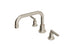 Emerson Two Handle Deck Mount Squaretop Bath Trim with Classic Lever Handles in Satin Nickel
