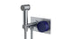 Foundry One Handle Wall Mount Bidet Trim with Groove Ceramic Knob Handle in Satin Chrome