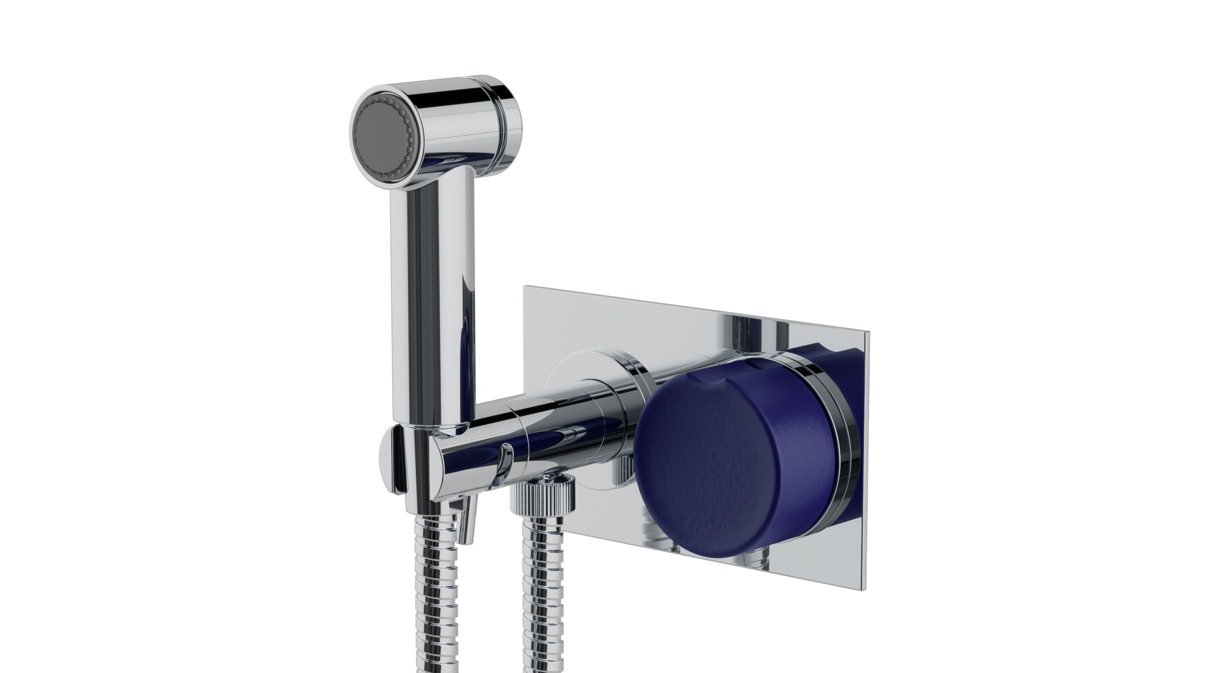 Foundry One Handle Wall Mount Bidet Trim with Groove Ceramic Knob Handle