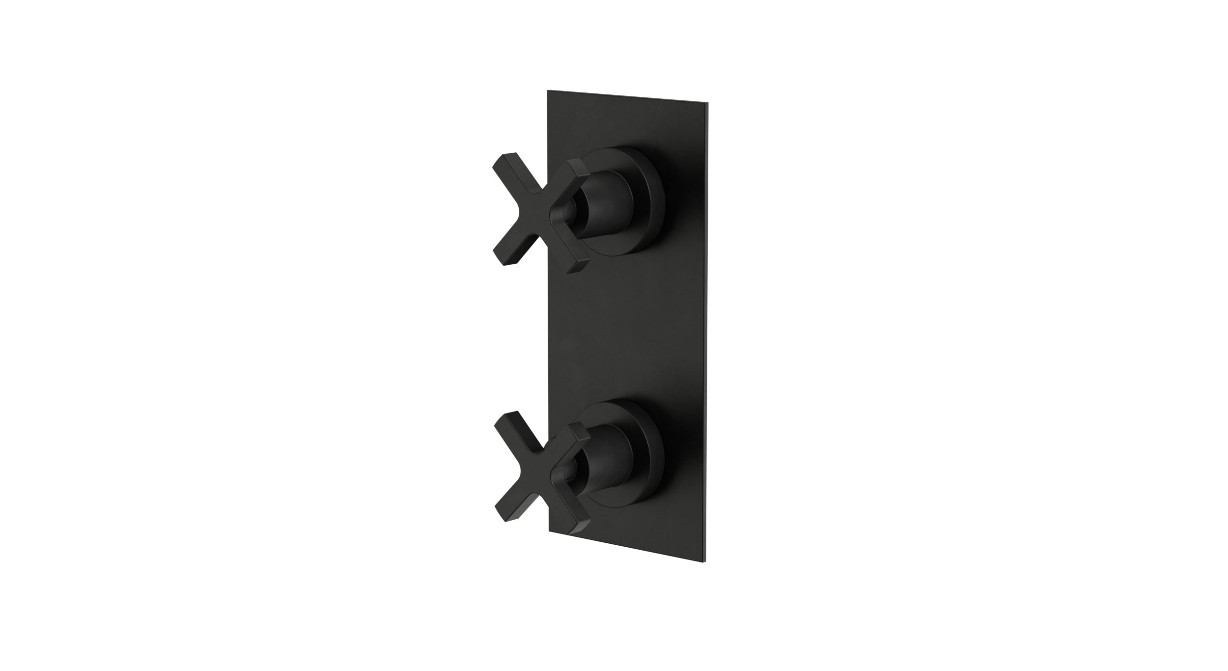 Flatiron Two Handle Wall Mount Shower Trim with Linear Cross Handles in Oil Rubbed Bronze