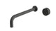 Foundry One Handle Wall Mount 12" Lavatory Faucet with Barrel Knob Handle in Blackened Nickel