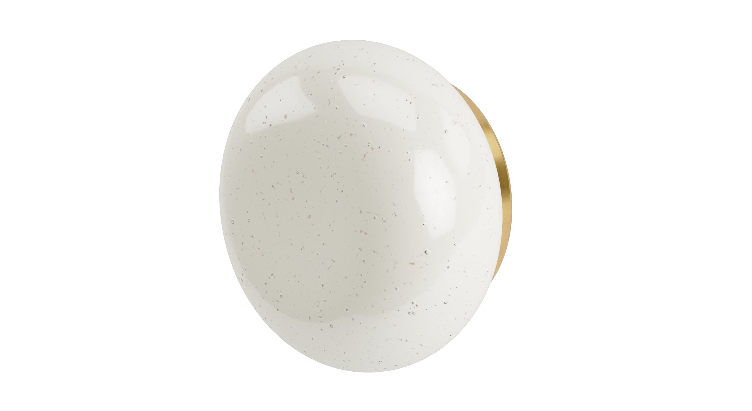 Foundry One Handle Wall Mount Diverter/Volume Control Shower Trim with Pebble Ceramic Knob Handle in French Brass