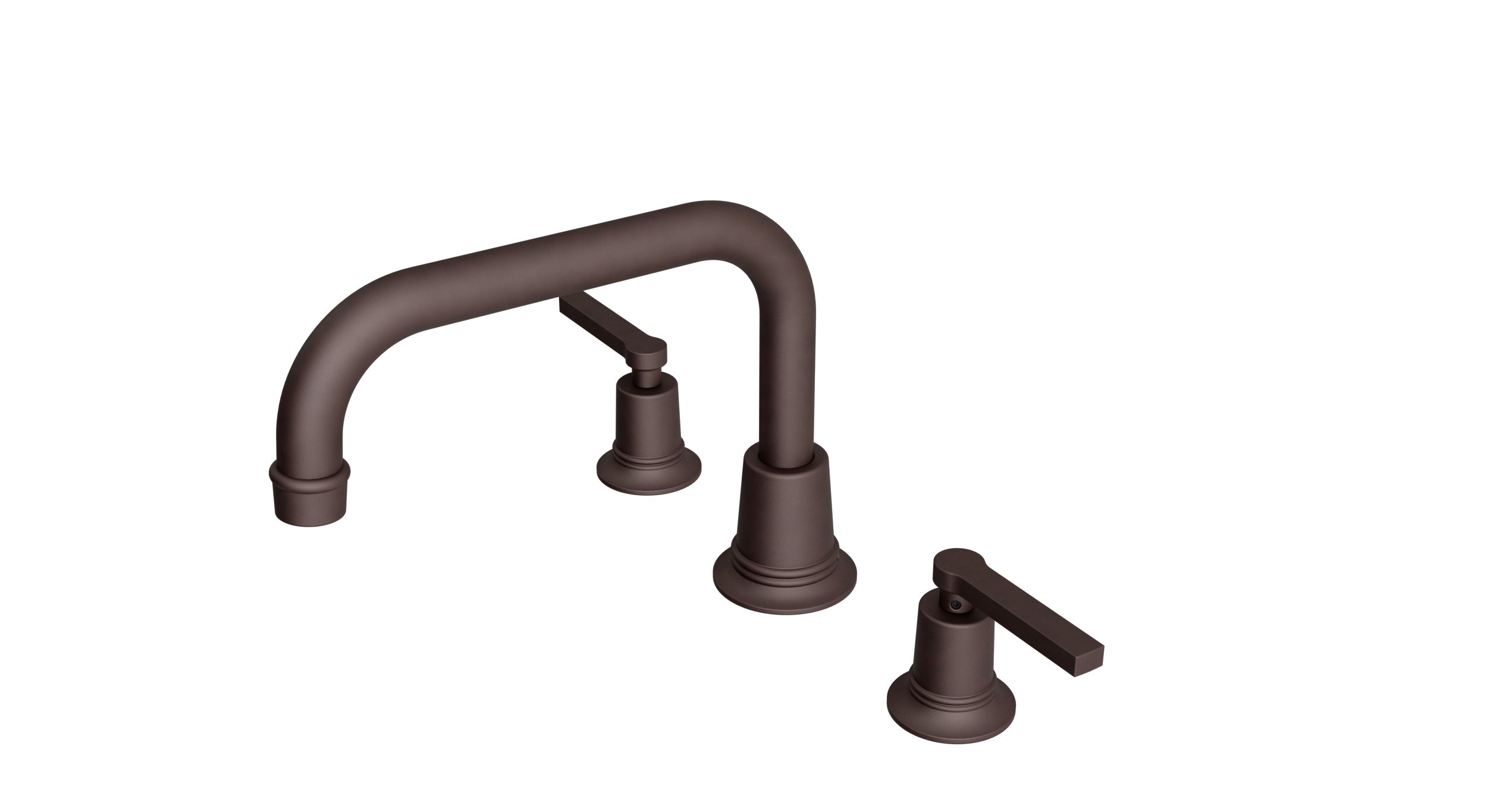 Emerson Two Handle Deck Mount Squaretop Bath Trim with Classic Lever Handles in Architectural Copper