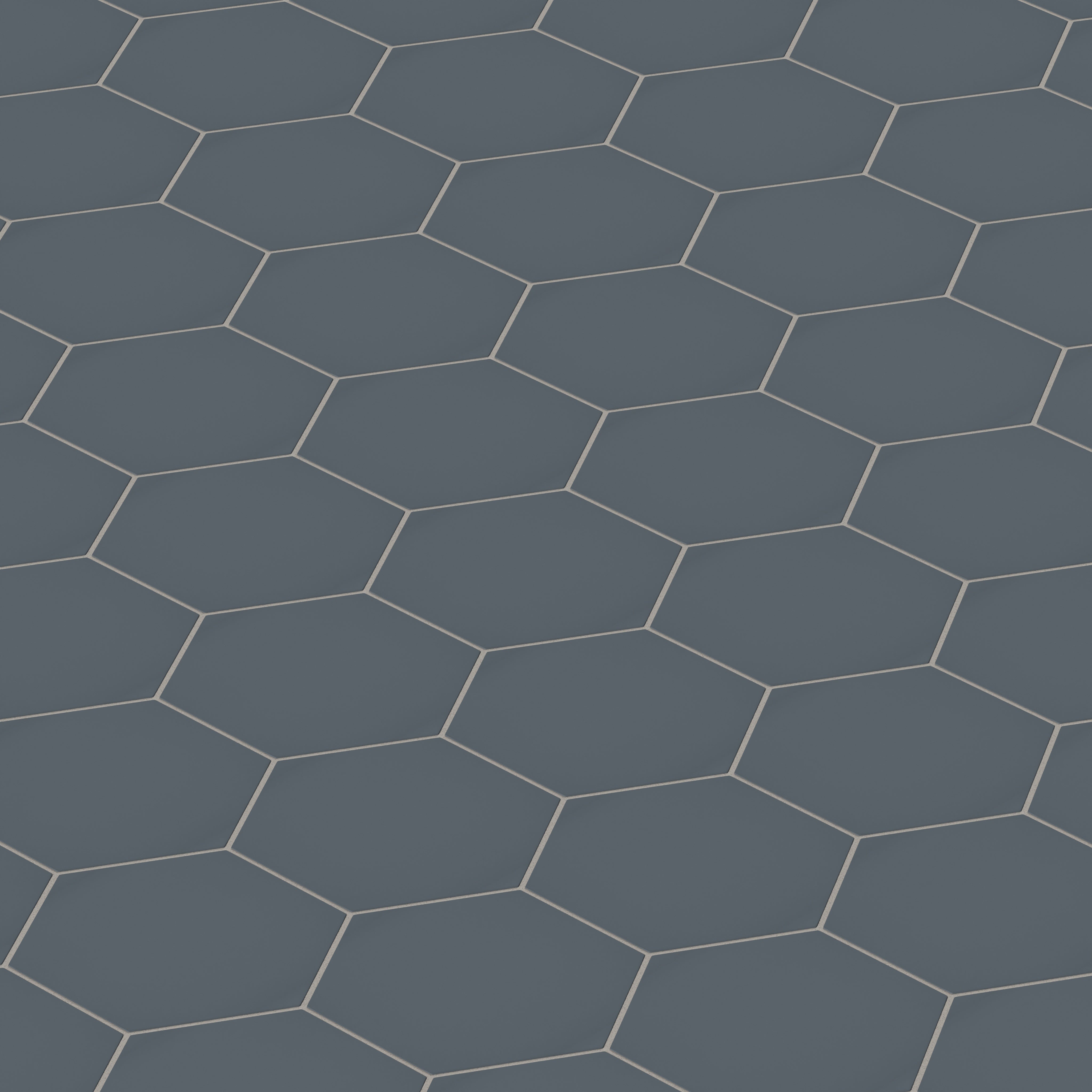 8" Hexagon Natural Press Ceramic Tile in Indigo Matte