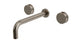 Foundry Two Handle Wall Mount 10" Lavatory Faucet with Barrel Knob Handles in Antique Nickel