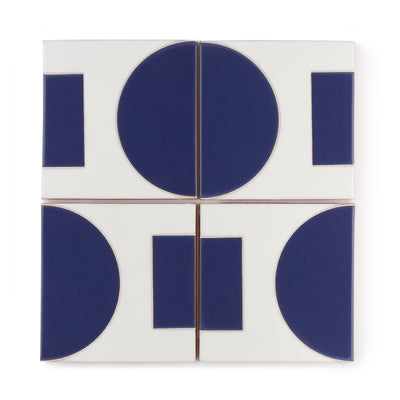 4x4 Handpainted Sample Dot Dash 6  in Lapis