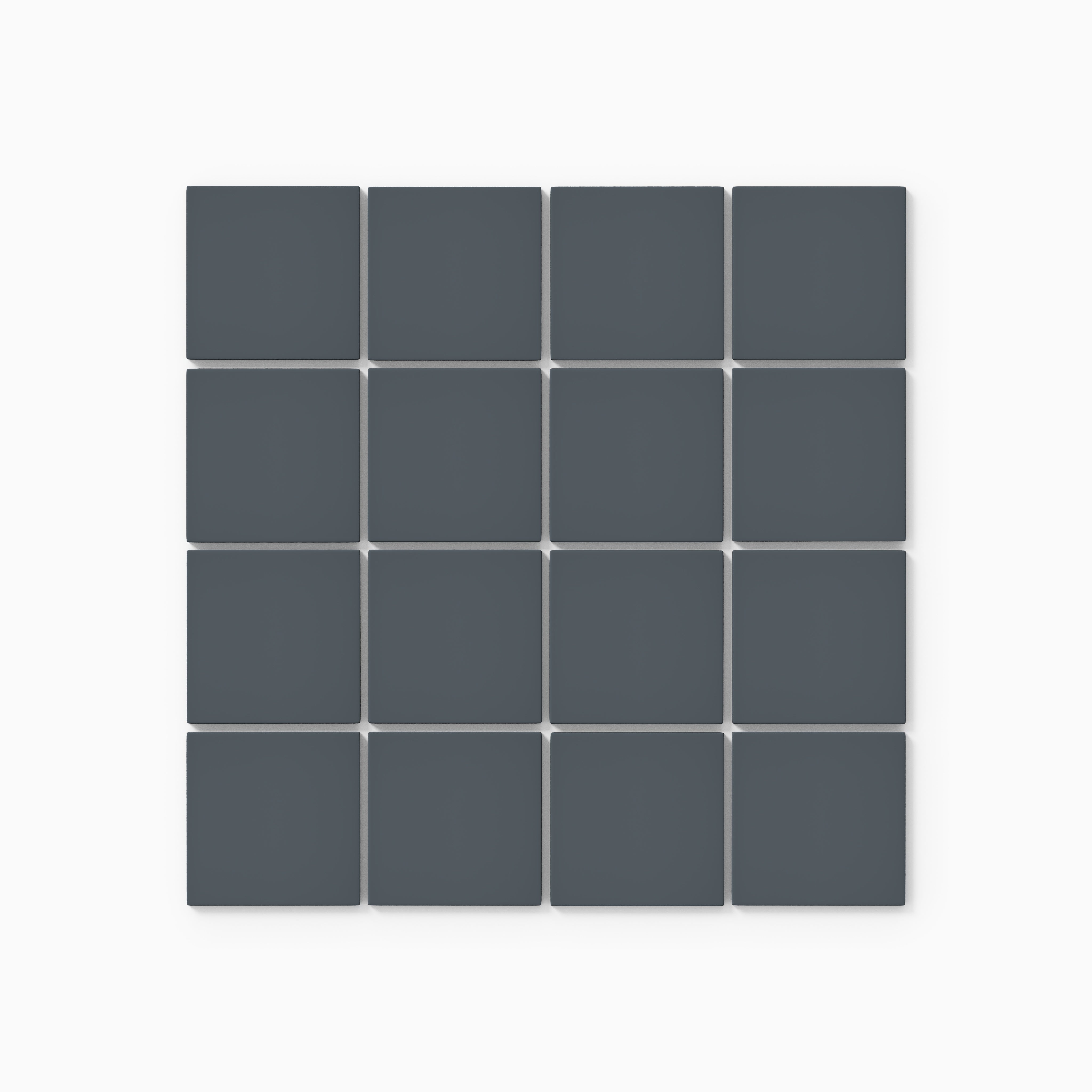 3x3 Straight Set Sheeted Natural Press Ceramic Mosaic Tile in Indigo Matte