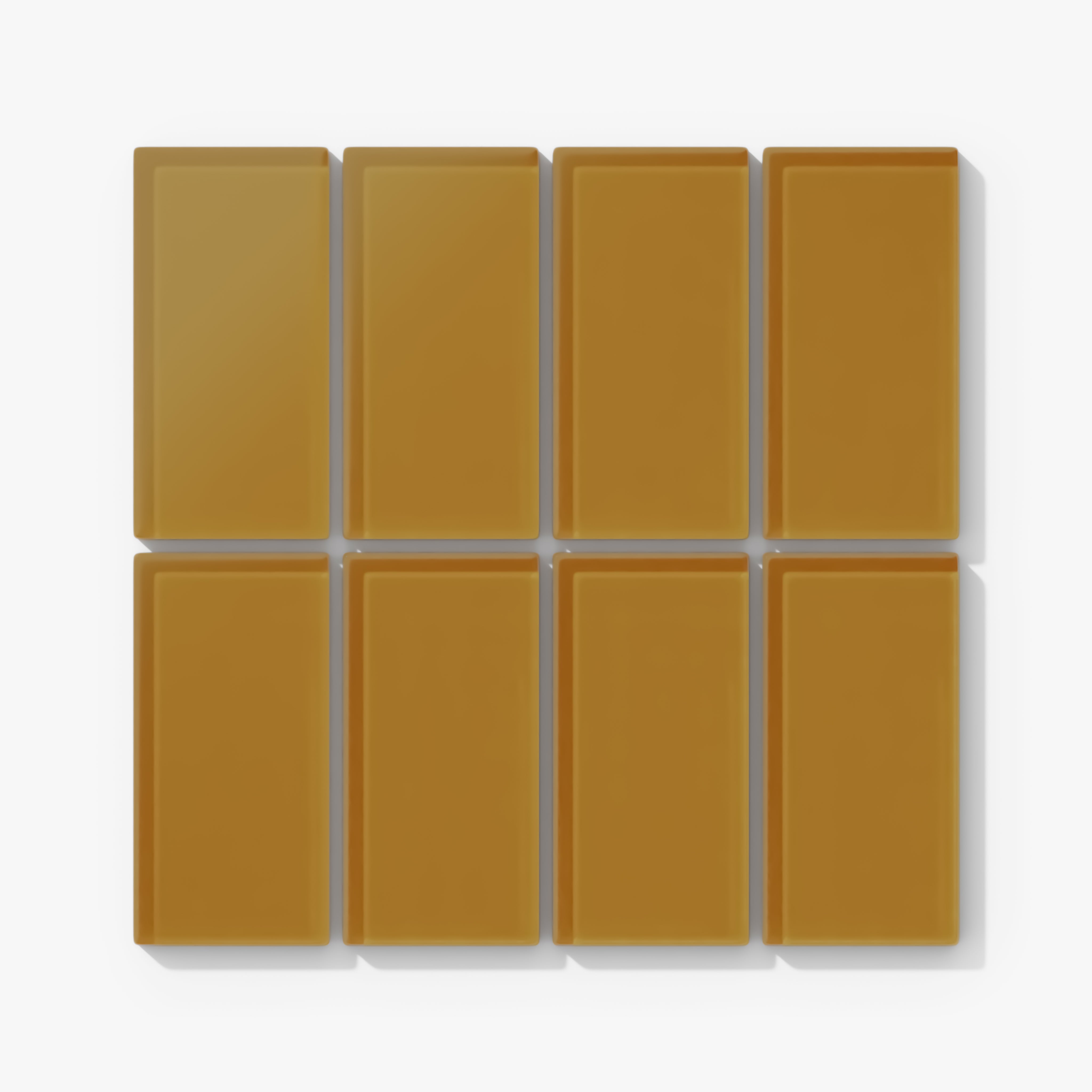 2x4 Straight Set Sheeted Glass Mosaic Tile in Falcon Matte