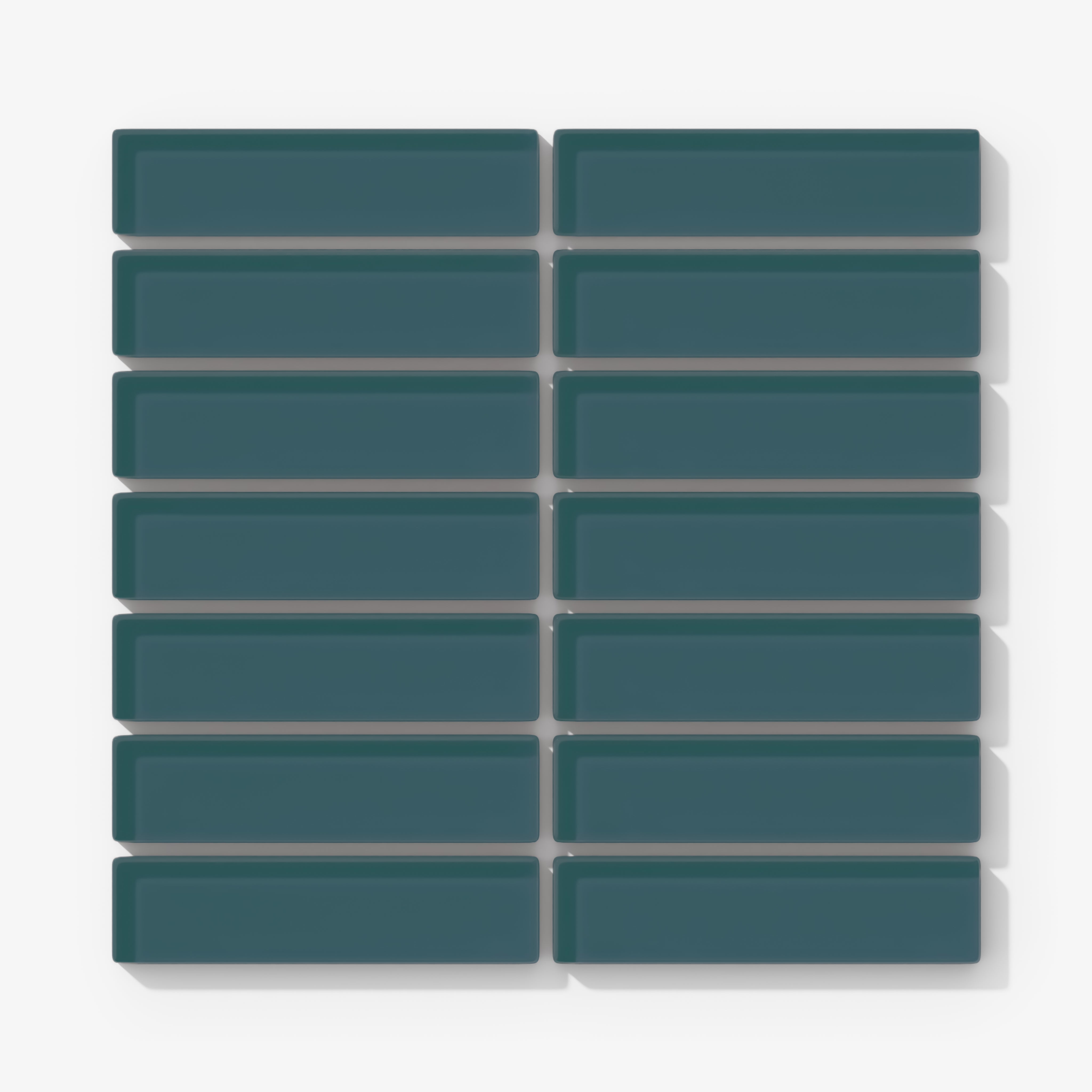 1x4 Straight Set Sheeted Glass Mosaic Tile in Magpie Gloss