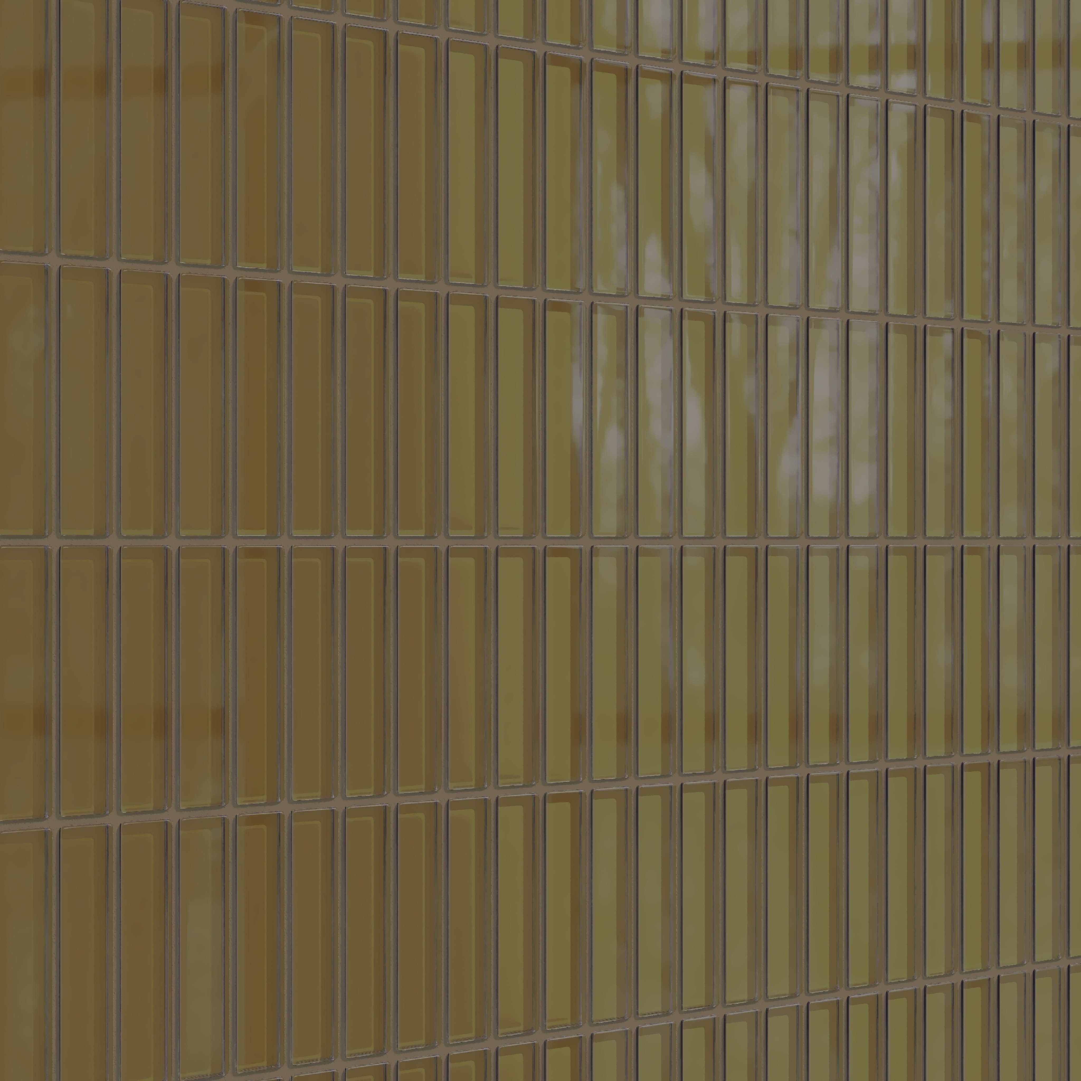 1x4 Straight Set Sheeted Glass Mosaic Tile in Merlin Gloss