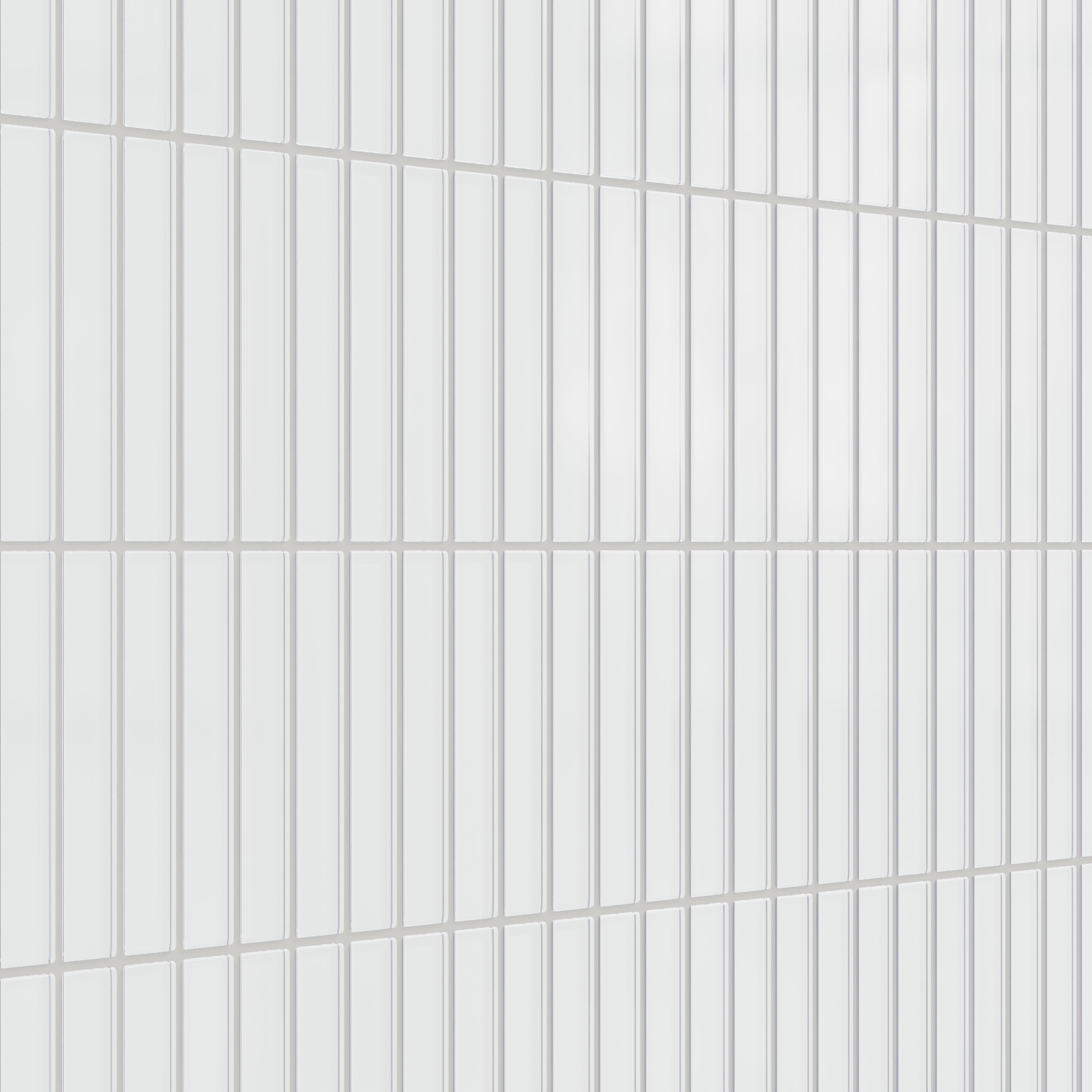 1x6 Straight Set Sheeted Glass Mosaic Tile in Egret Matte