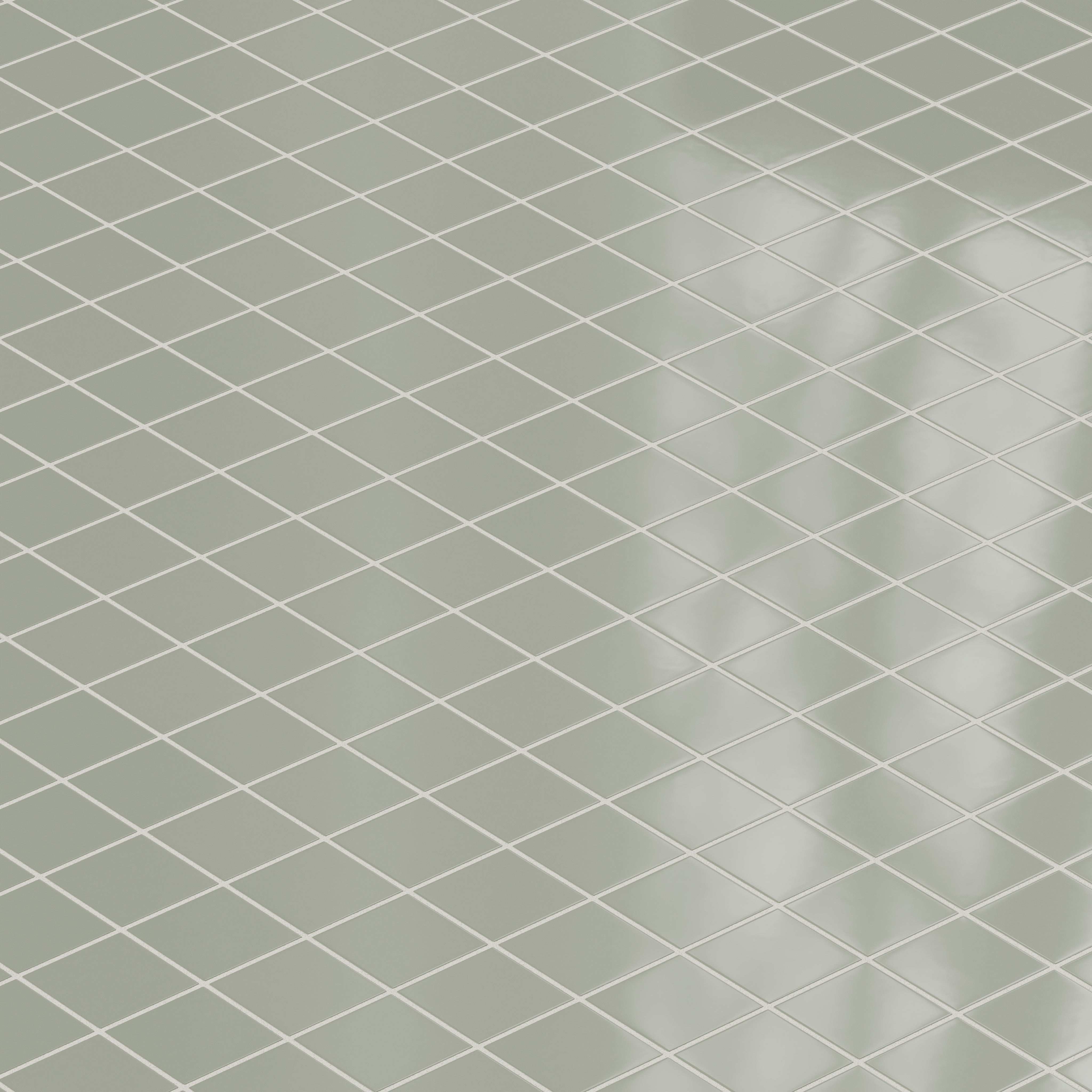 3x3 Straight Set Sheeted Natural Press Ceramic Mosaic Tile in Terre Verte Gloss