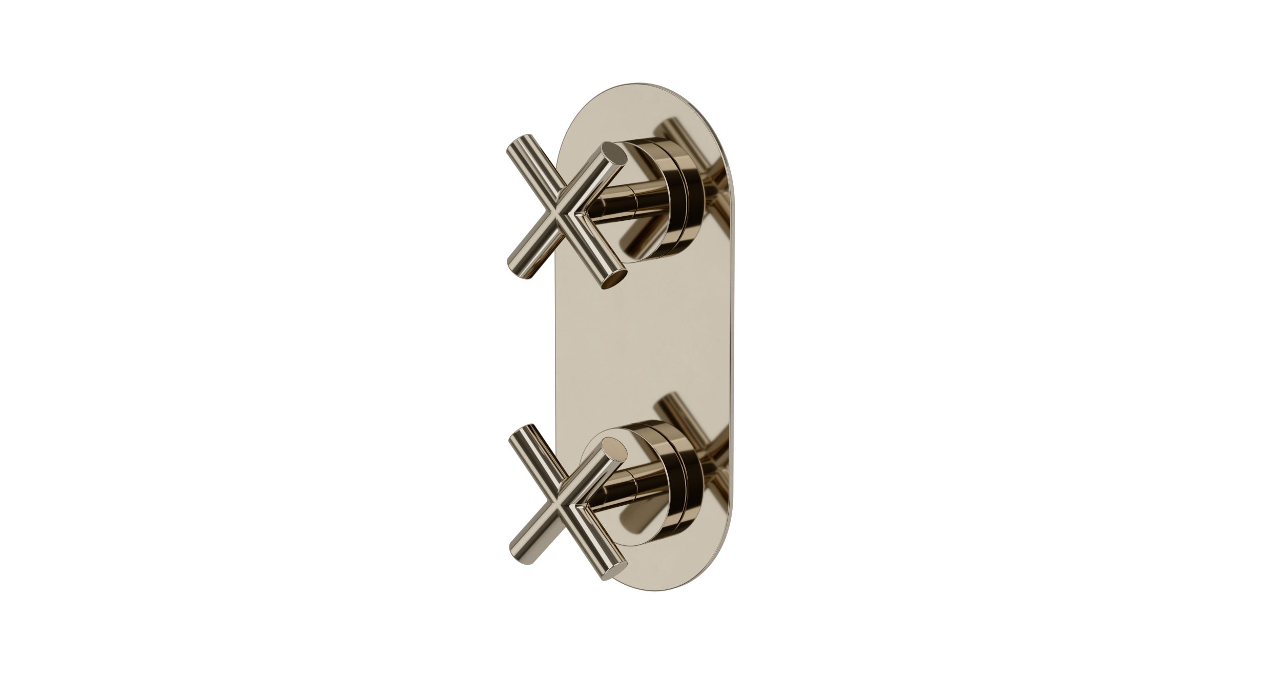 Contour Two Handle Wall Mount Shower Trim with Soft Cross Handles