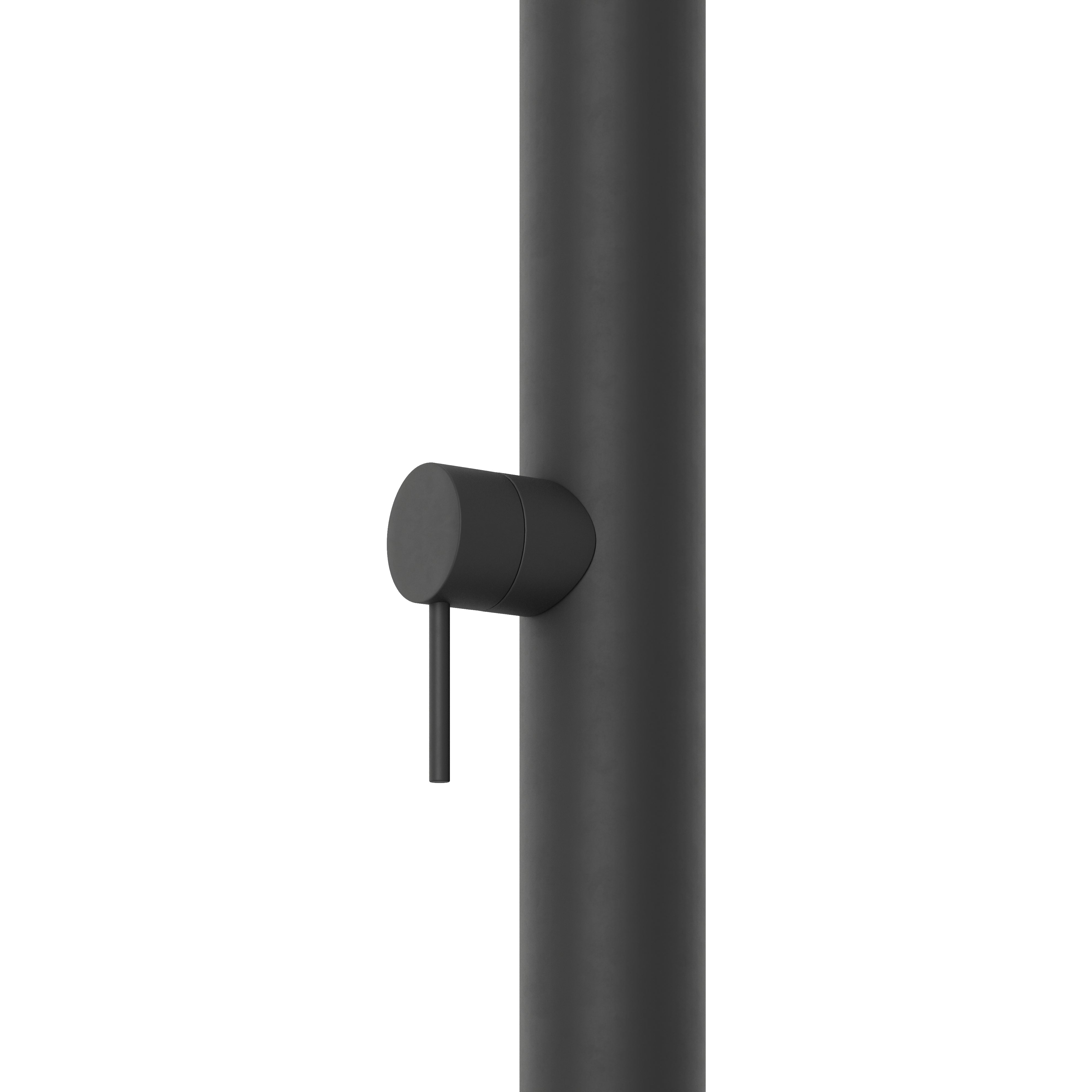 Contour Outdoor Shower Pressure Balance with 12" Rain Head in Matte Black