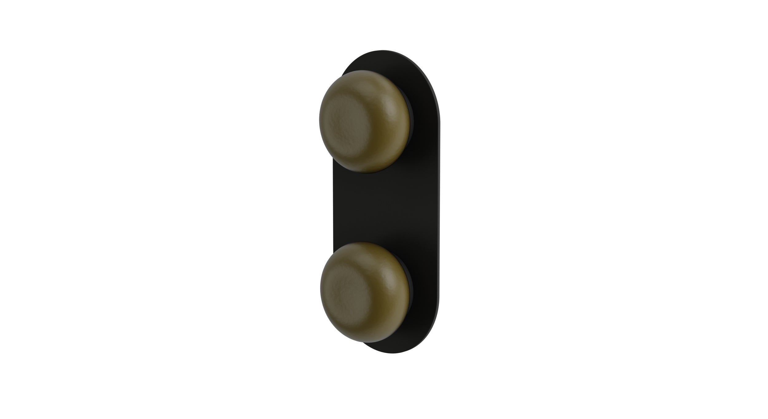Foundry Two Handle Wall Mount Shower Trim with Pebble Ceramic Knob Handles in Matte Black
