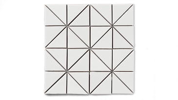 3" Triangle Sheeted - Quadrant Original Ceramic Mosaic Tile in Frost Matte