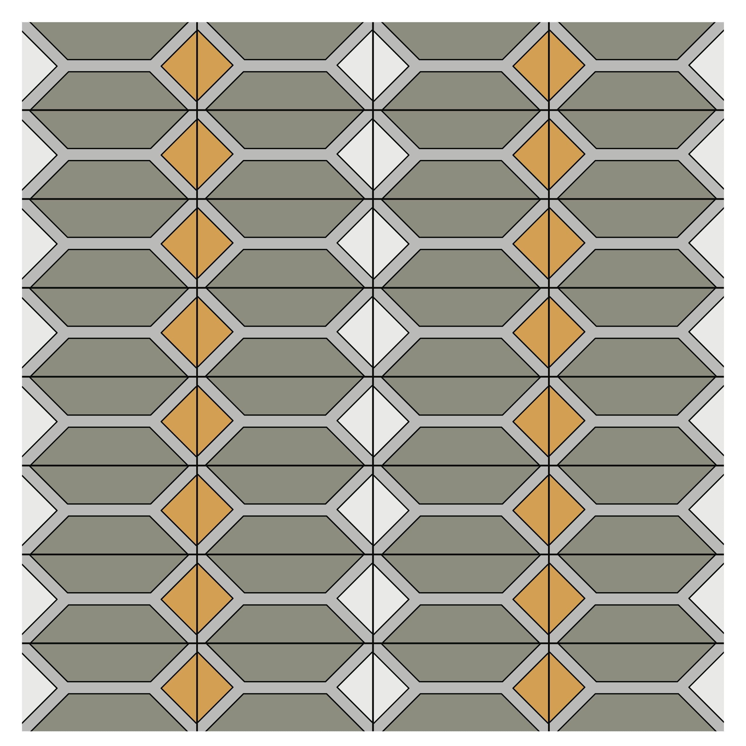 6x12 Handpainted Tile Austin in Yellow Motif