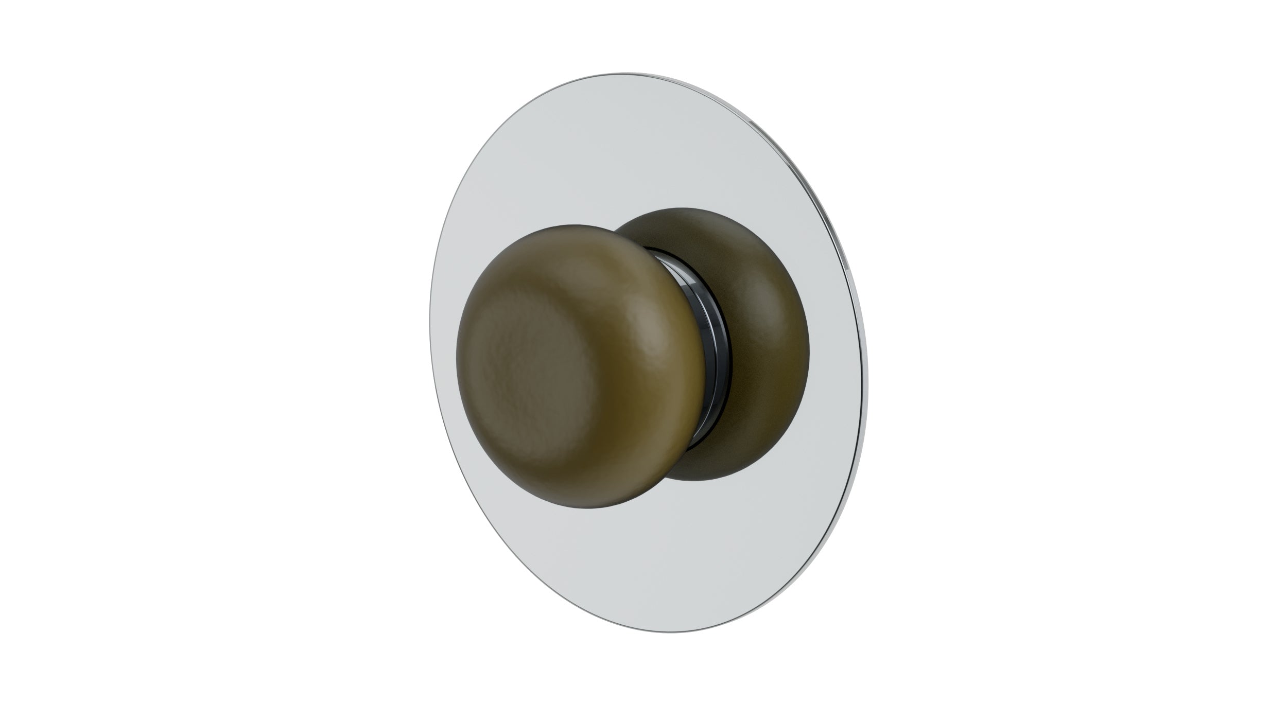 Foundry One Handle Wall Mount Shower Trim with Pebble Ceramic Knob Handle in Polished Chrome