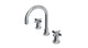 Emerson Two Handle Deck Mount Gooseneck Lavatory Faucet with Defined Cross Handles in Satin Chrome