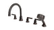 Emerson Three Handle Deck Mount Gooseneck Bath Trim with Hand Shower and Classic Lever Handles in Antique Bronze