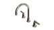Emerson Two Handle Deck Mount Gooseneck Lavatory Faucet with Classic Lever Handles in Polished Nickel